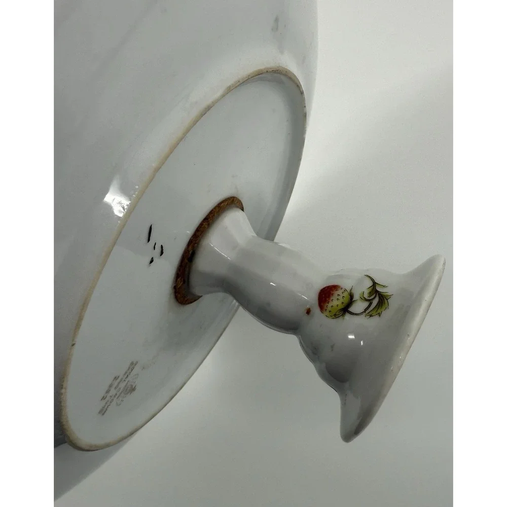 Lefton China Hand-Painted Compote Footed Dish‎ Butterflies Pedestal Bowl